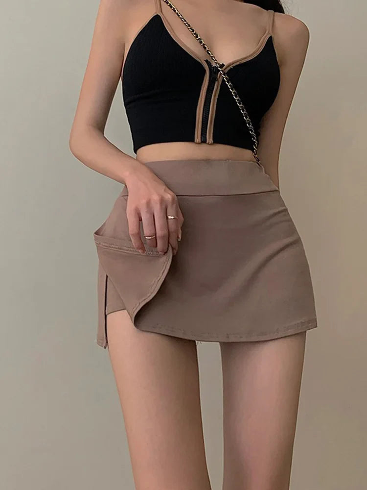 High Waist Tennis Skirt Girl Summer Aline Mini Skirt
