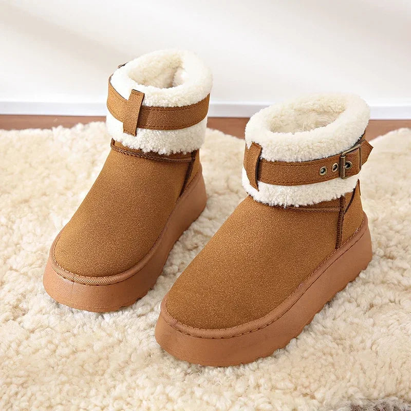 Thick Bottom FleeceLined Stylish Warm Cozy Casual Snow Boot