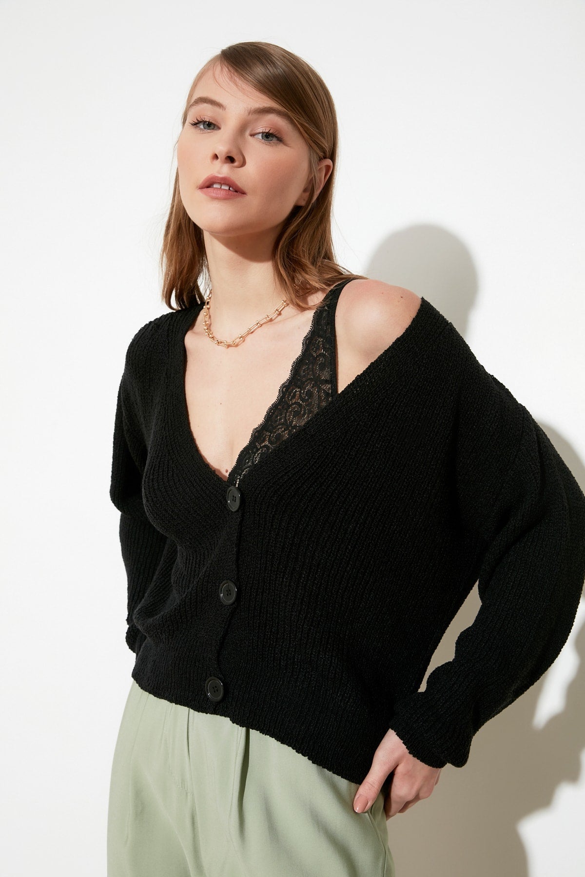 Trendyol Button Detail Cardigan