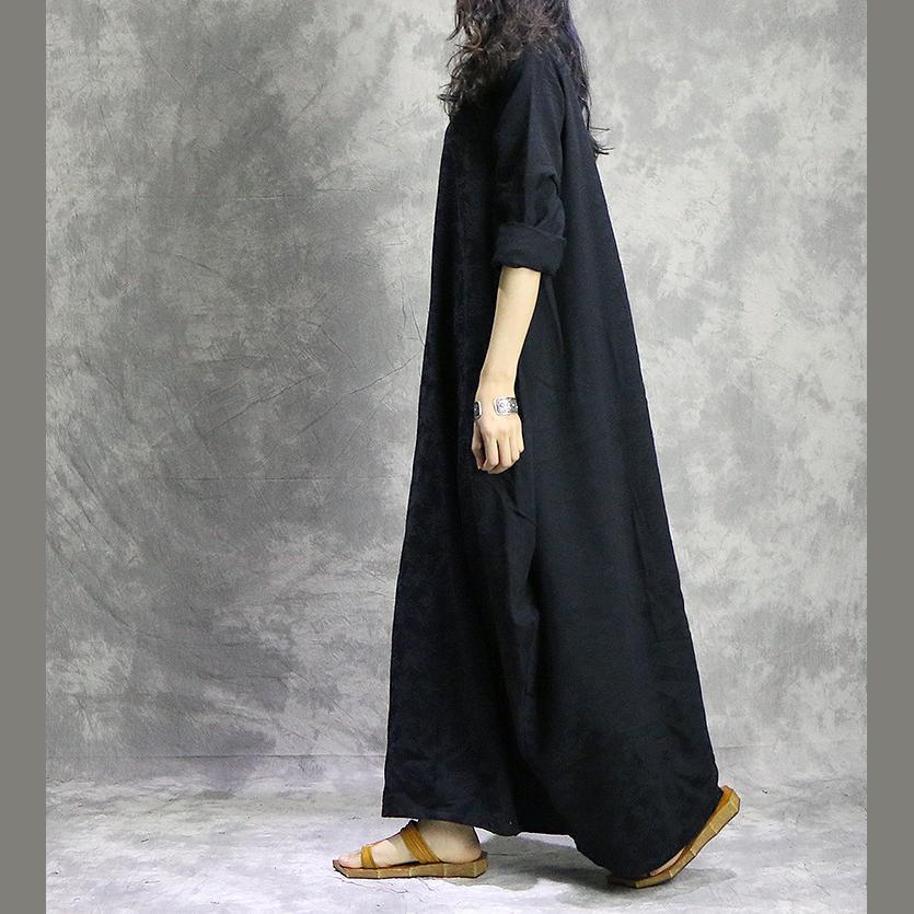 Unique jacquard cotton Soft Surroundings Fashion Wardrobes black loose Dress spring