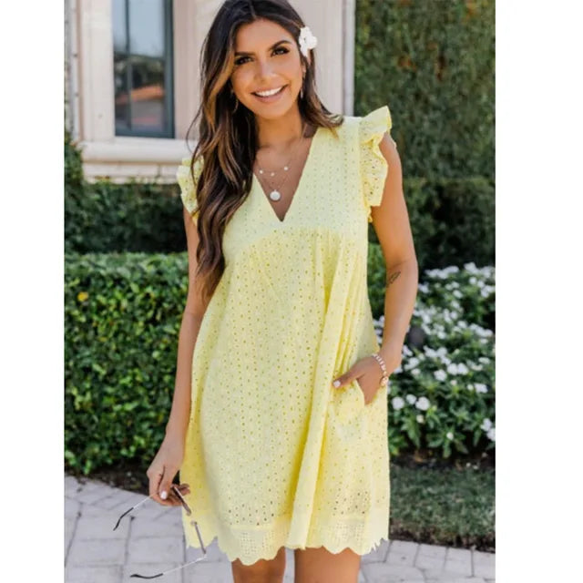 Consuelo Luxe V Neck Dress Designer Edit