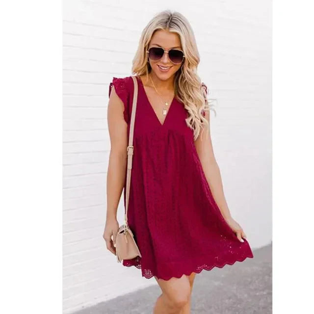 Consuelo Luxe V Neck Dress Designer Edit