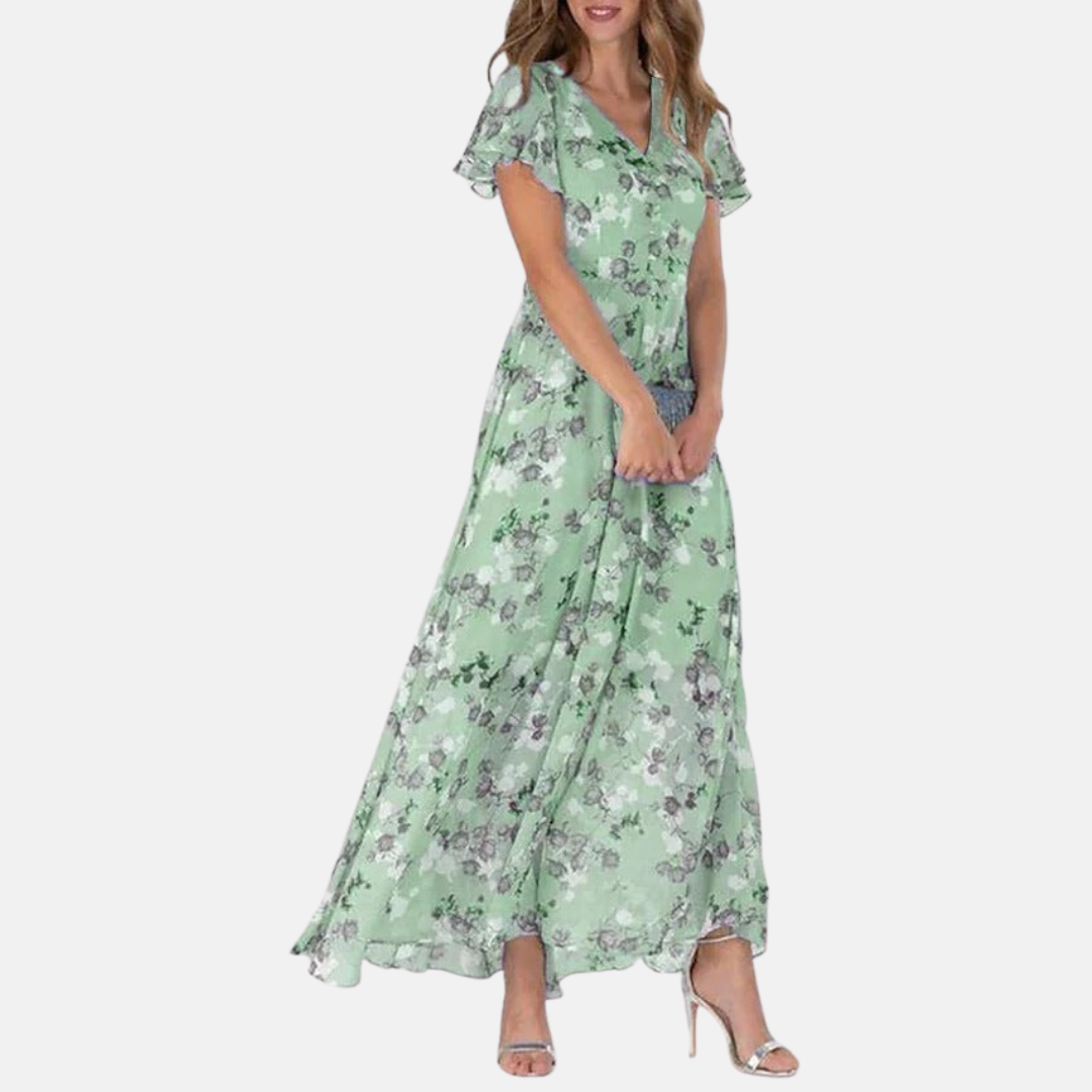 Simone Chic Floral Print Dress Silhouette Collection