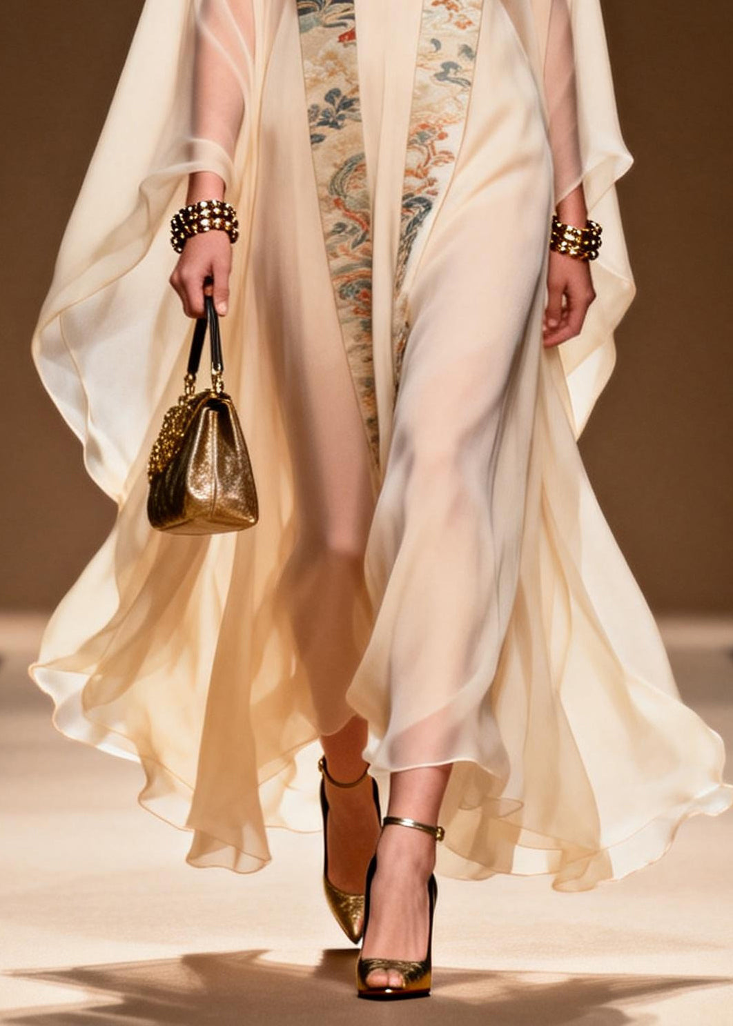 Vintage White Oversized Dragon Pattern Chiffon Dresses Two Piece Set Summer