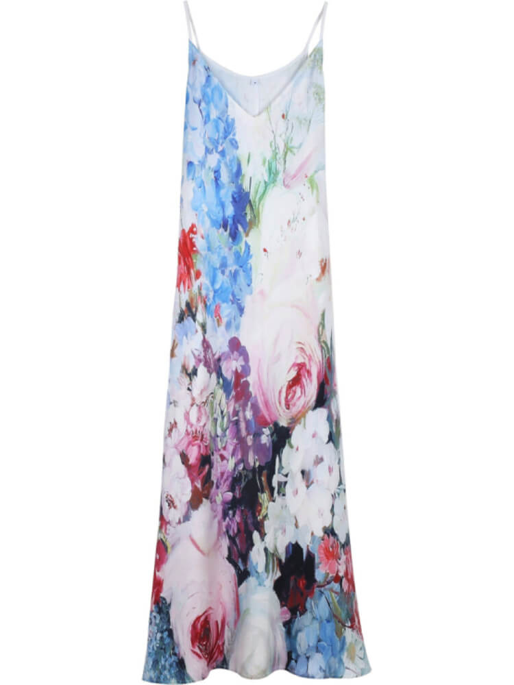 Watercolor Floral Bouquet Maxi Dress