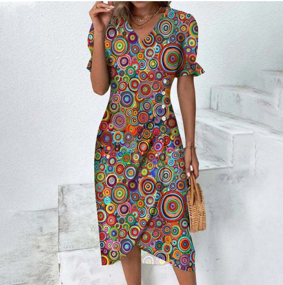 Lydia Boutique Dress with Buttons Evening Wear Edit