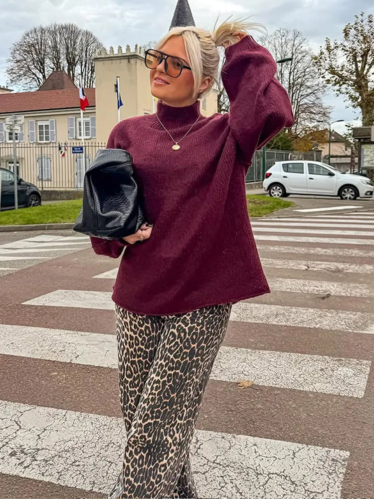Warm High Neck Retro Sweater