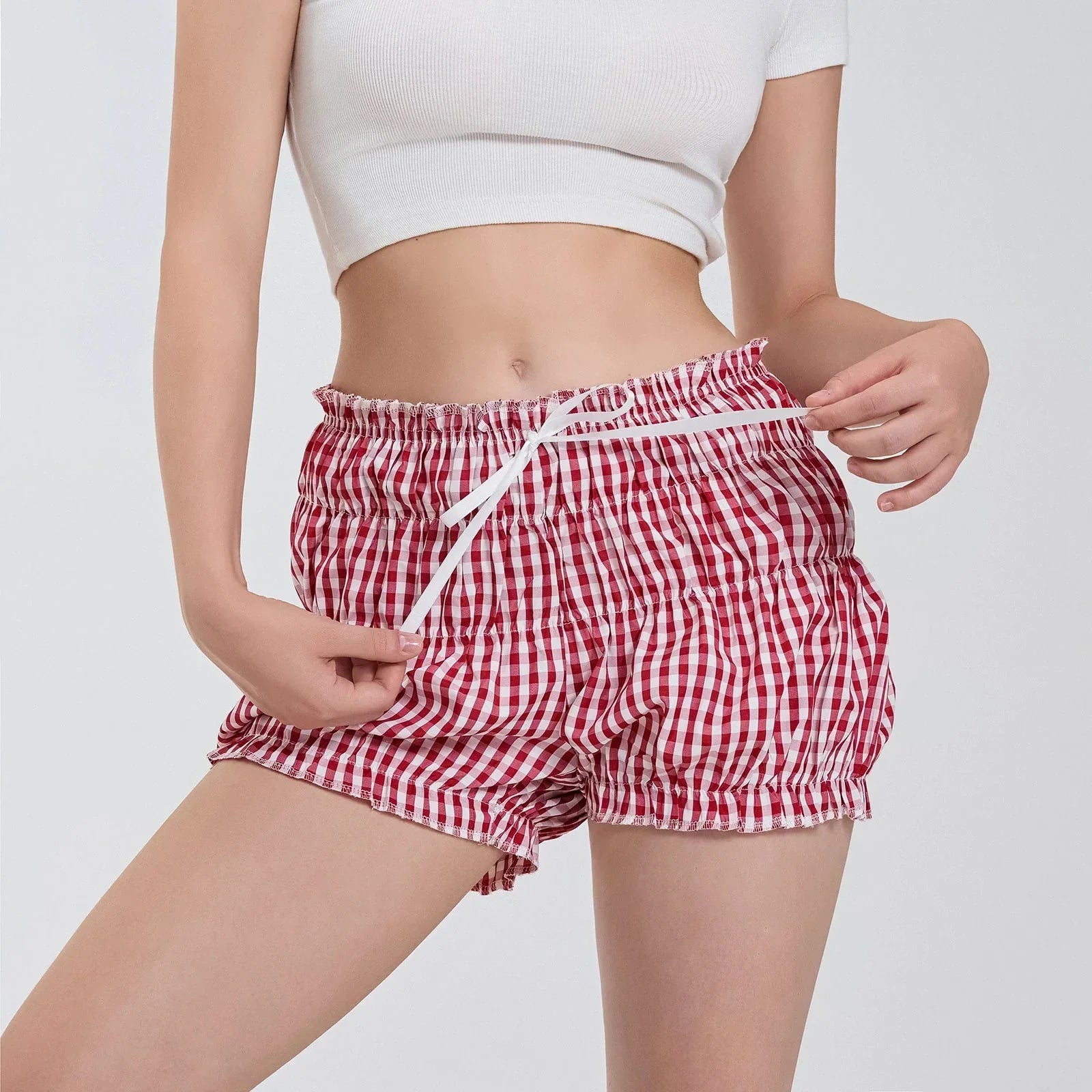 Plaid Ruffled Pajama Bloomer Short