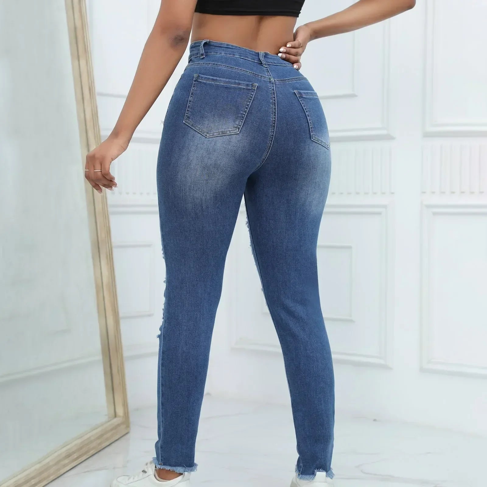 Vintage Oversized Breathable Skinny Jeans