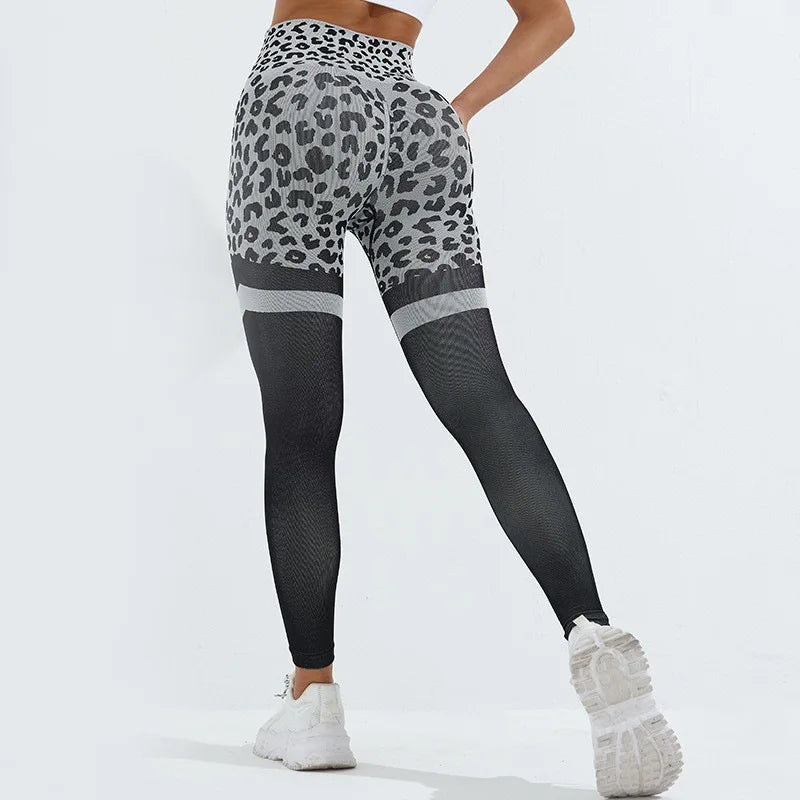 Leopard Seamless Yoga Butt Lifting Outdoor Legging Black / S