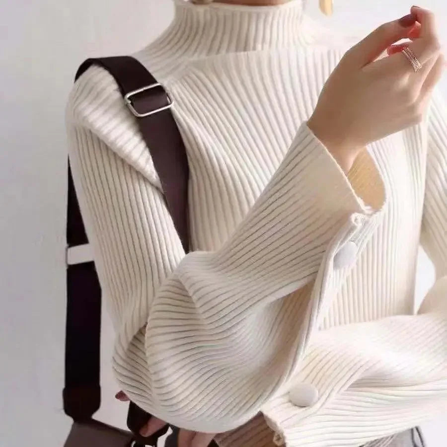 Turtleneck & Crochet E-girl Year-round Sweater