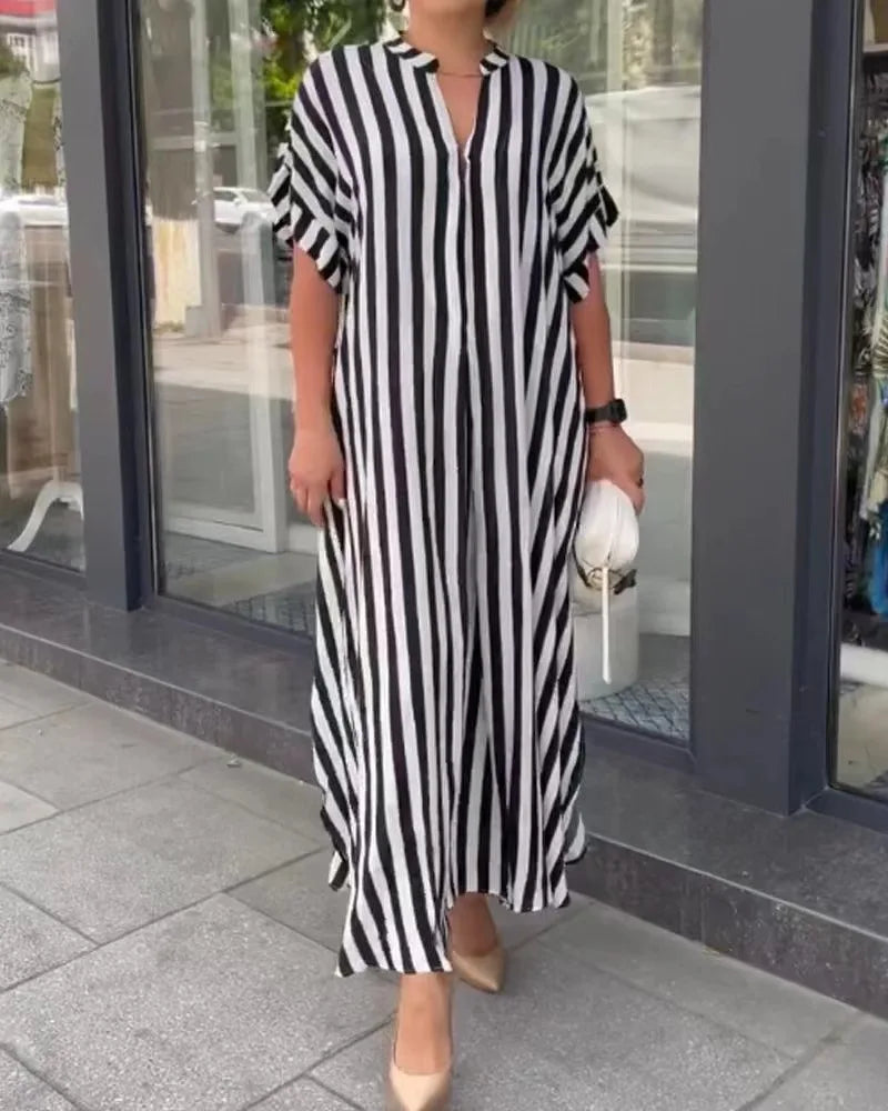 Ramona Statement Striped Boho Dress Chic Silhouette Collection