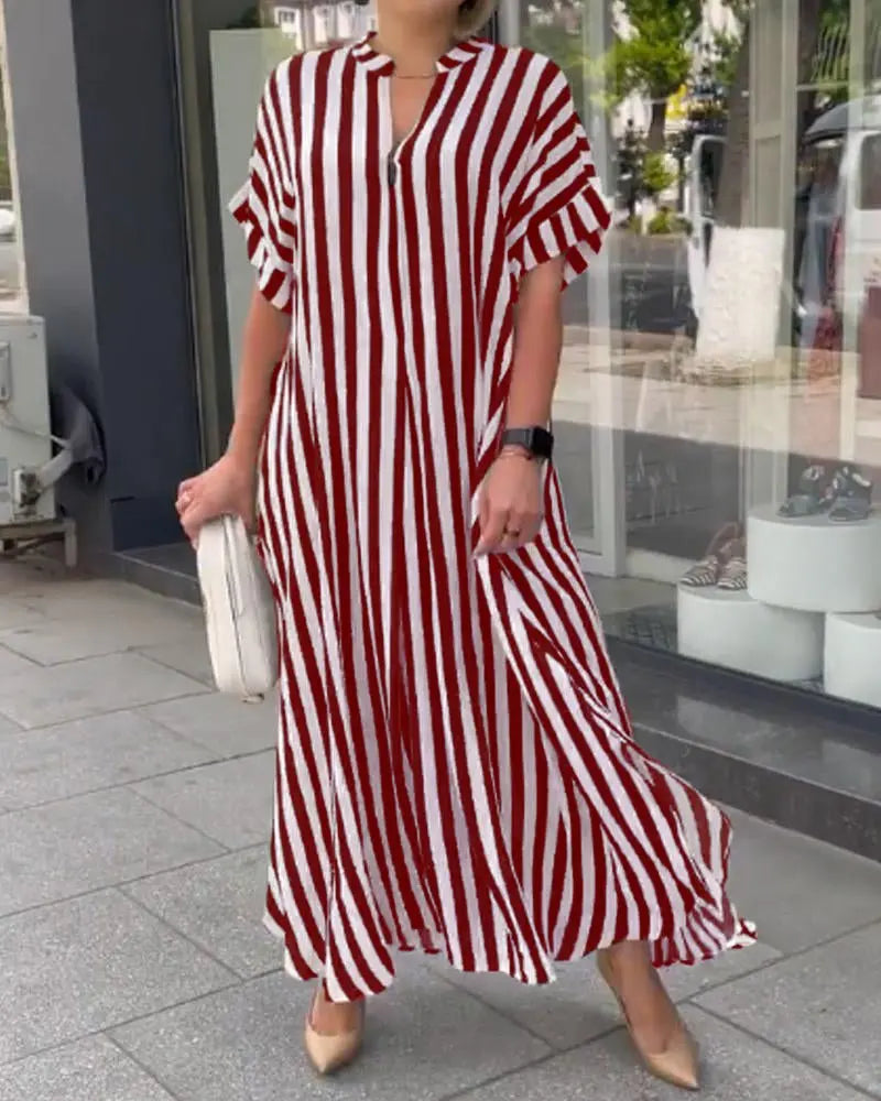 Ramona Statement Striped Boho Dress Chic Silhouette Collection