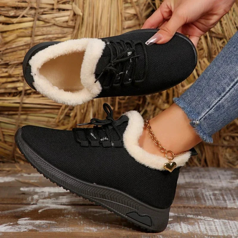 Warm Thick NonSlip LaceUp Plush Comfortable Stylish Snow Boot