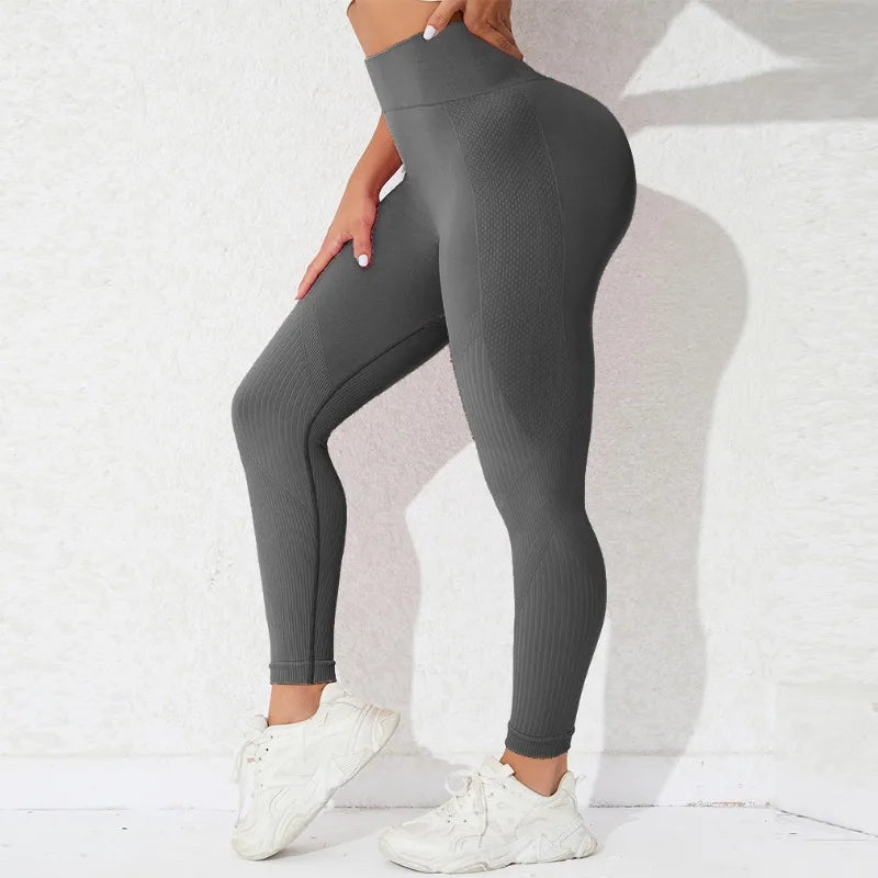 High Waist Seamless Butt Lift Knitting Gym Running Legging