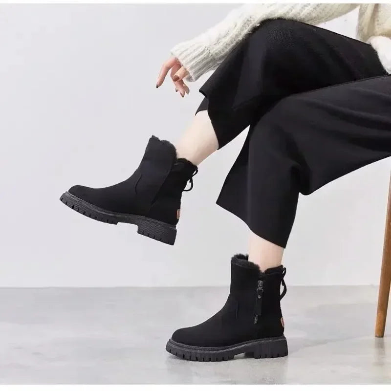 MidTube Plus Velvet Thickened Warm Platform Fashion Snow Boot