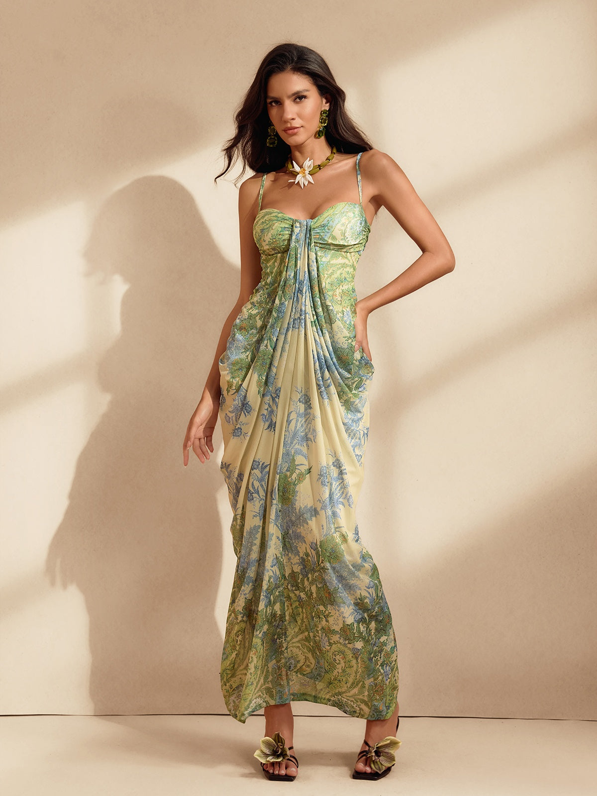 Spaghetti Floral Maxi Dress