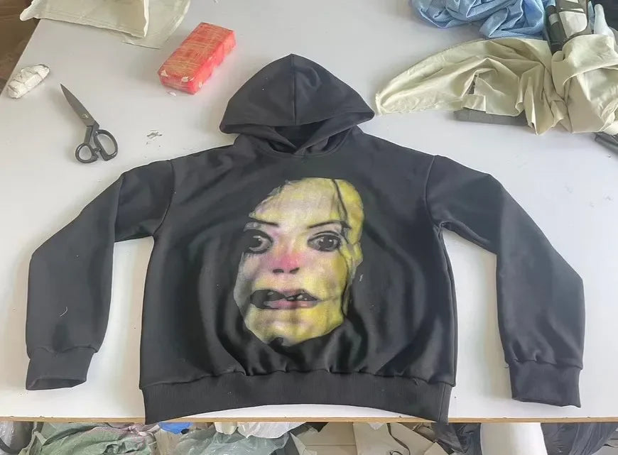 Clown Graphic Oversized Hoodie grey / S