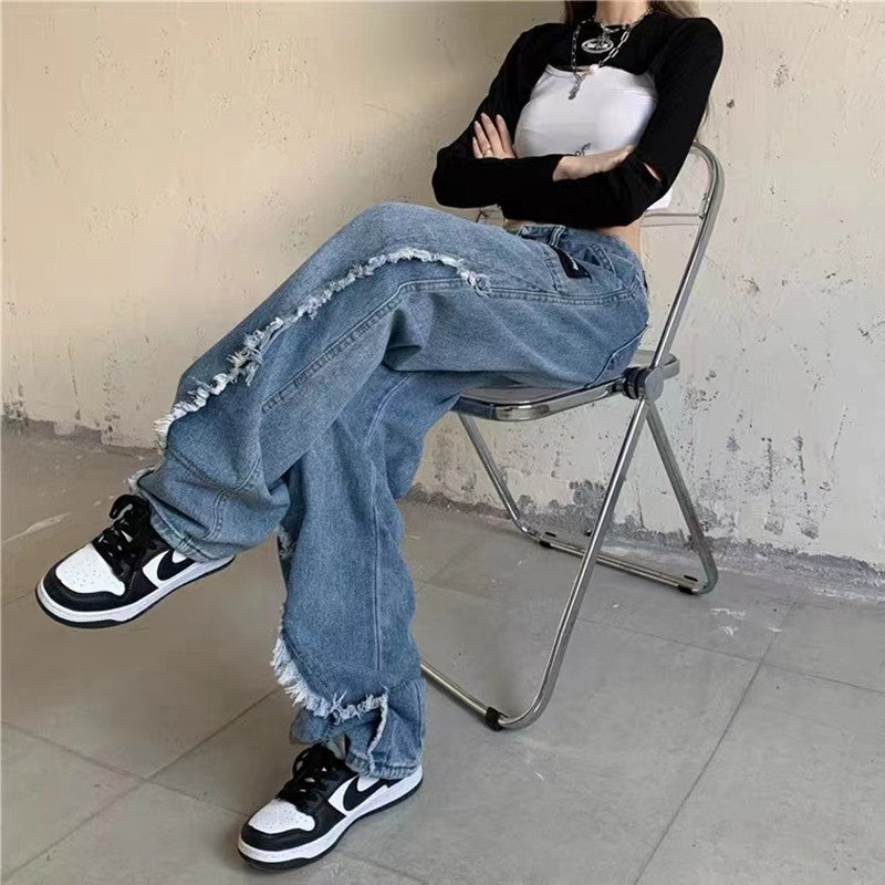Y2k Raw Edge Baggy Jeans