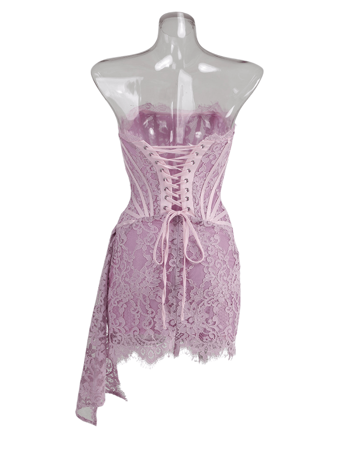Strapless Lace Dress In Blush