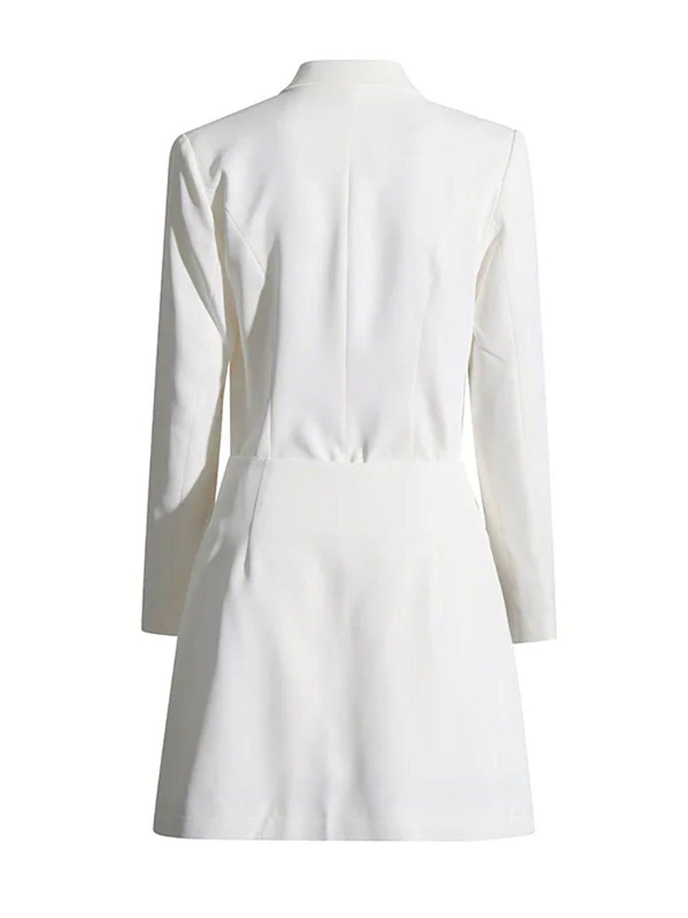 White Notch Lapel Peplum Blazer And Skirt Set