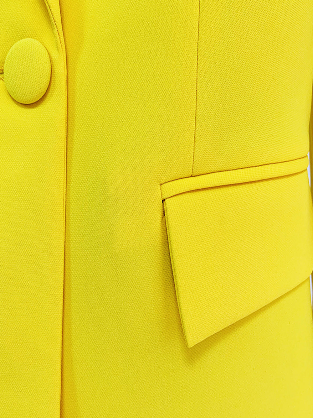 Yellow Notched Lapel Single Button Blazer Flared Pants Set 12