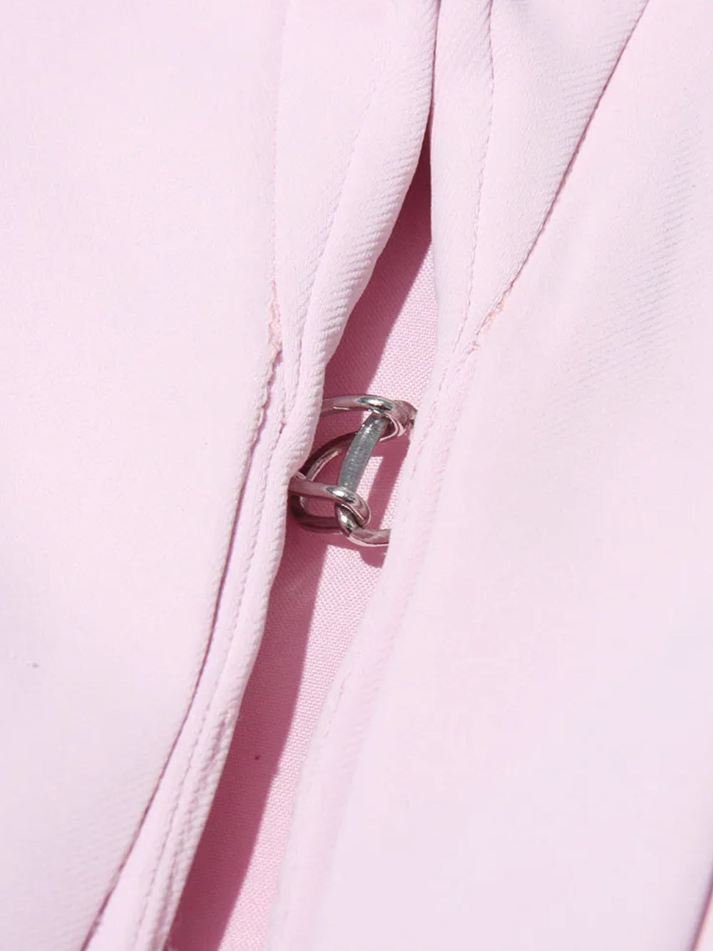Pink Shawl Lapel Rosette Cropped Blazer Midi Skirt Set