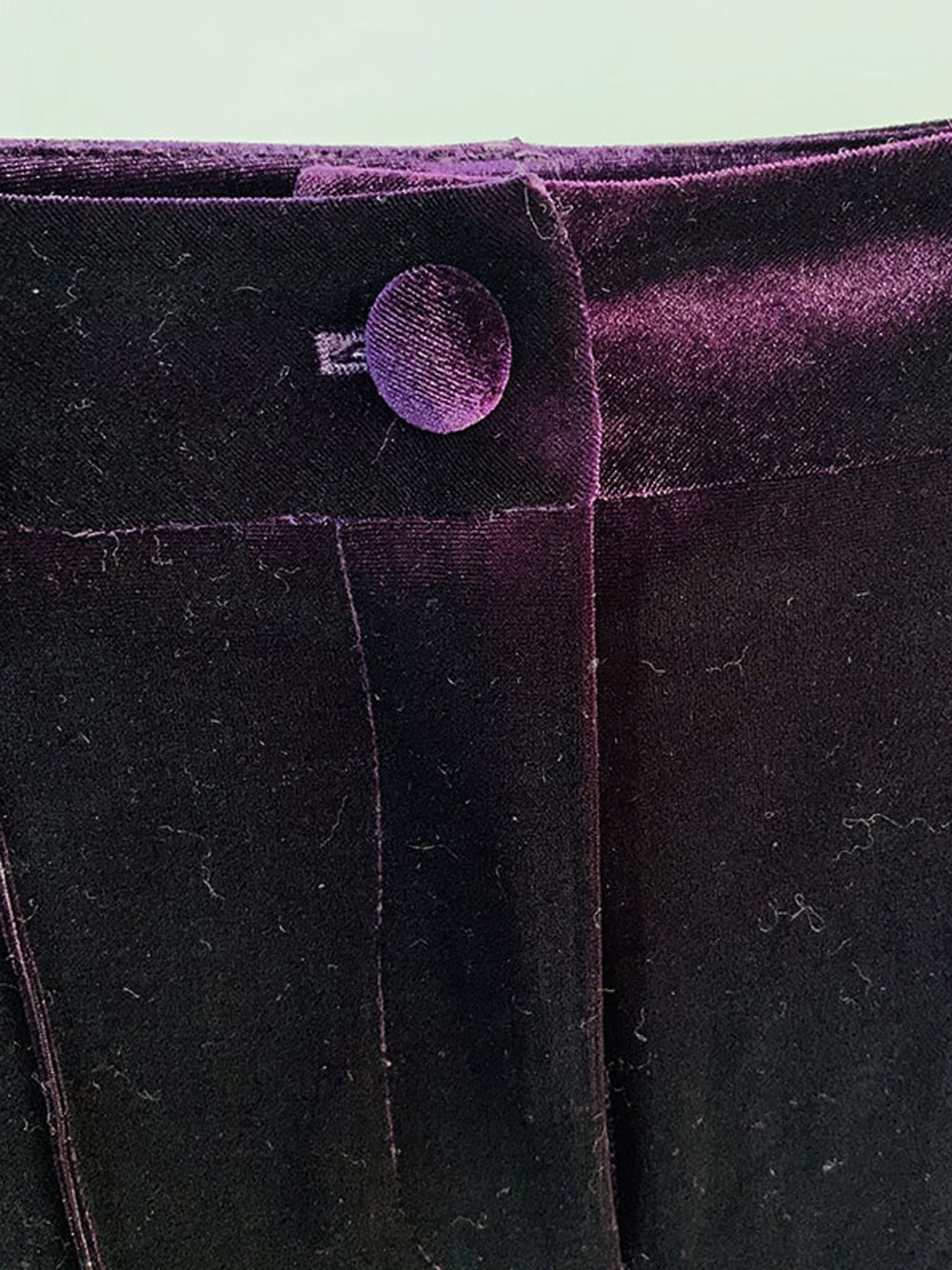 Purple Peak Lapel Velvet Single Button Blazer Pants Set