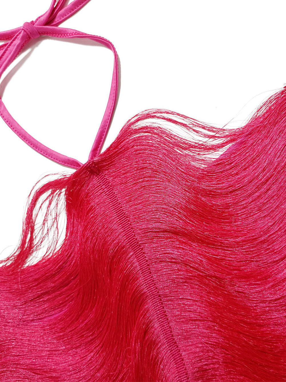 Halter Neck Distressed Fringe Tassel Bodycon Maxi Dress