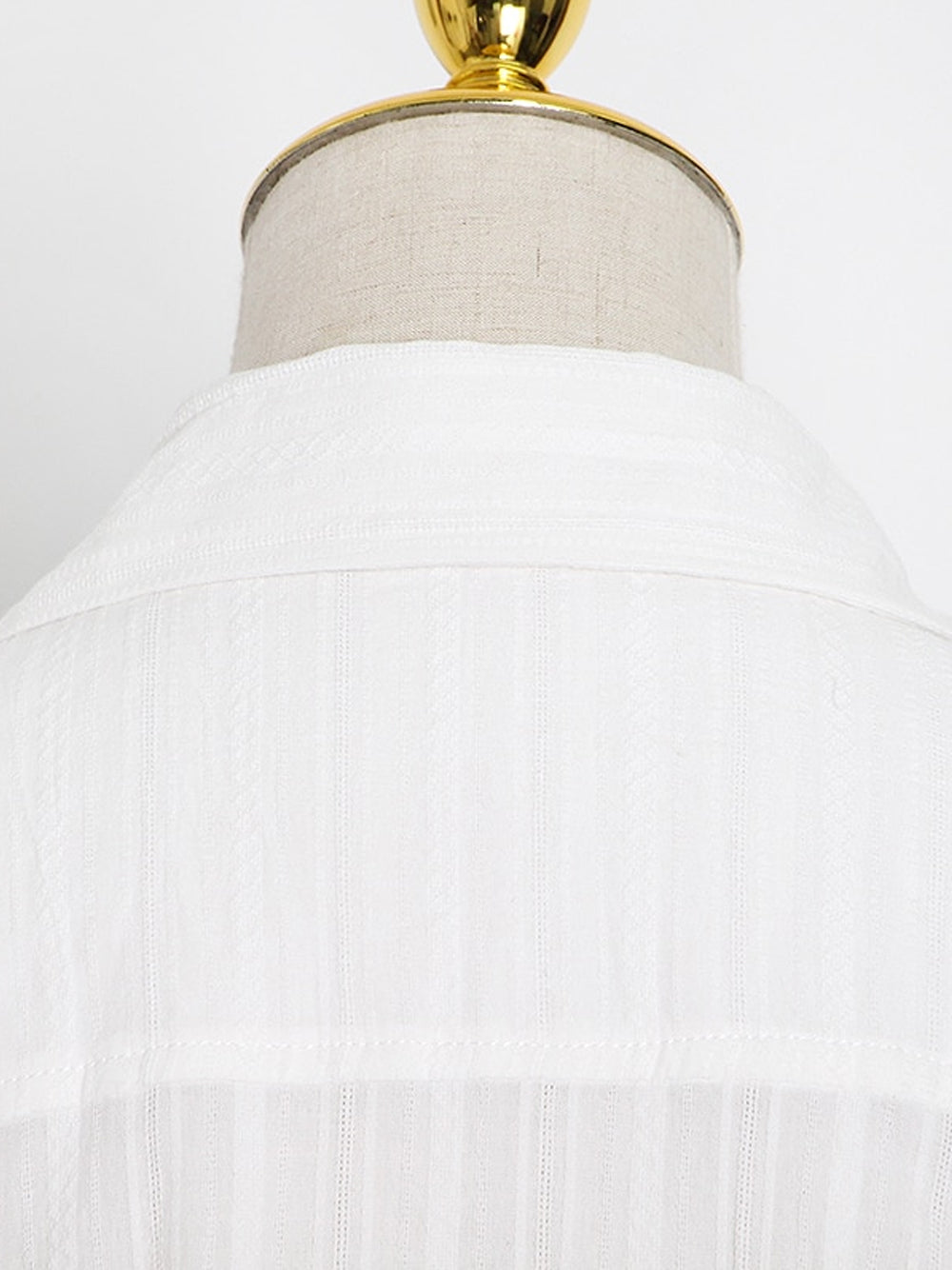 White Collared Long Sleeve Tie Front Wrap Shirt Dress
