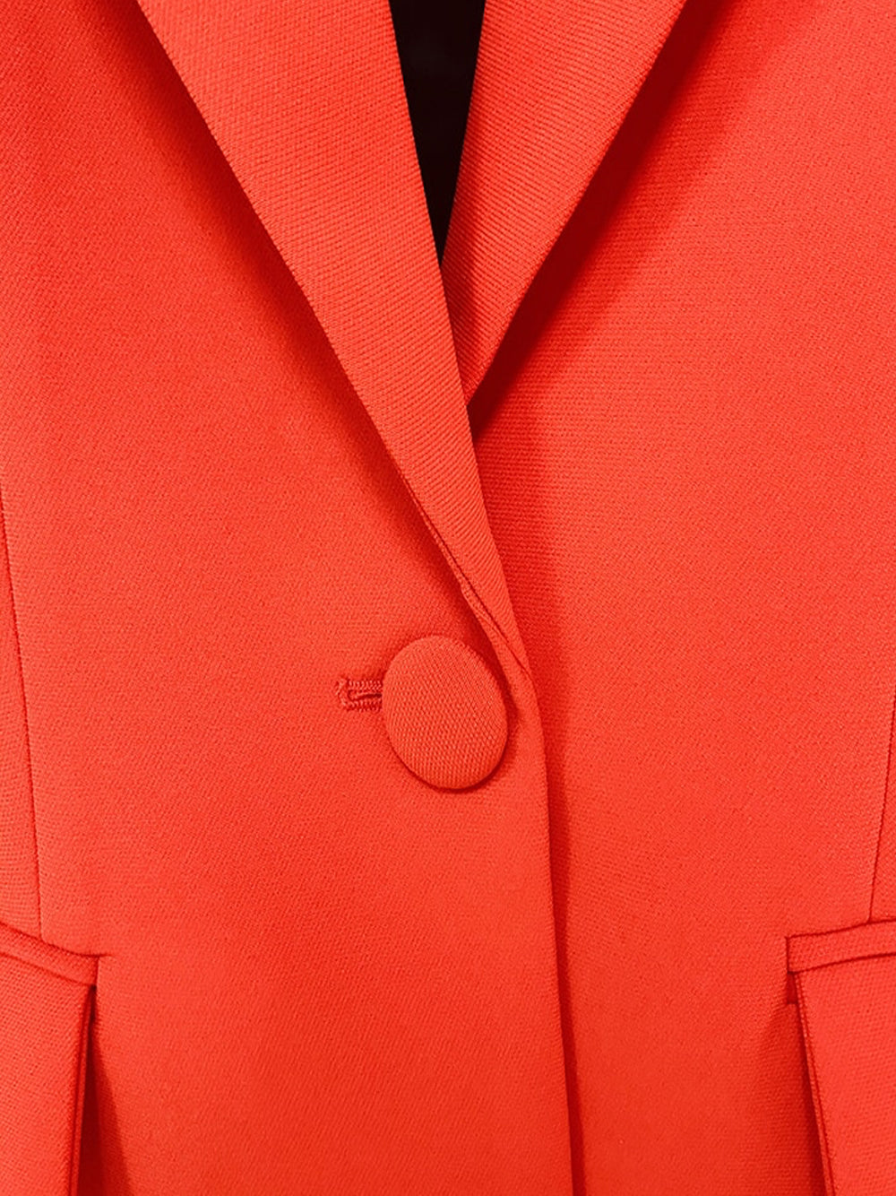 Red Peak Lapel Single Button Fitted Blazer and Flared Pants Set