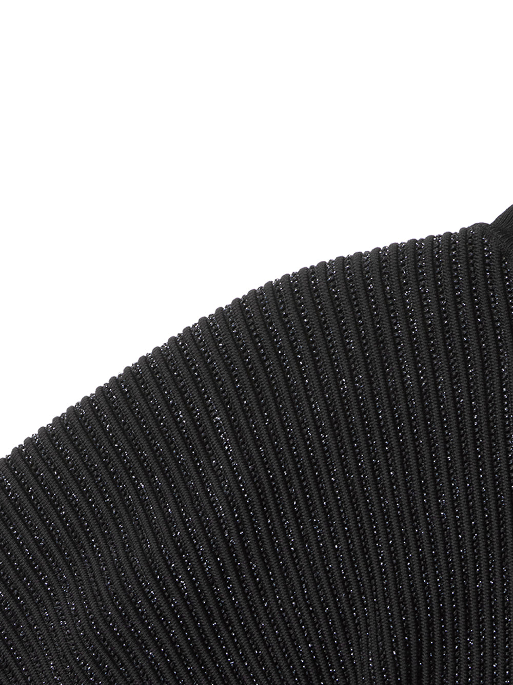 Black Turtleneck Metallic Ribbed-Knit Long Sleeve Sweater 10