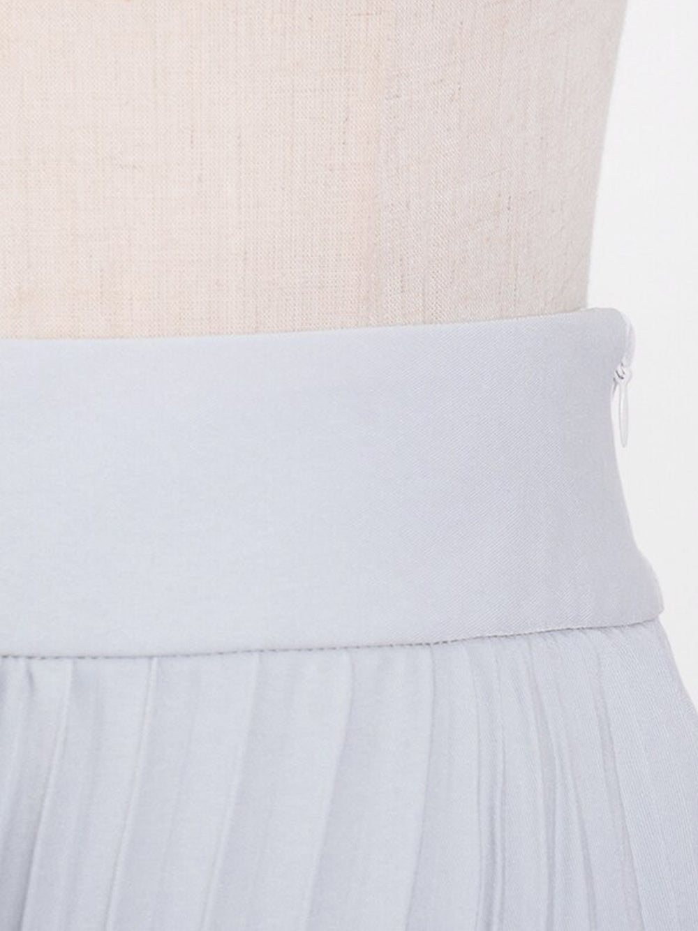 Light Blue Cropped Lace-Up Blazer and Pleated Asymmetric Skirt Set 20