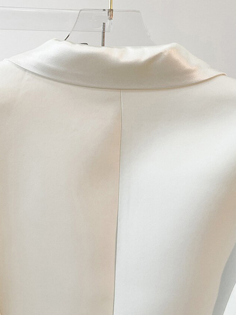 White Feather Trim Peak Lapel Blazer and Pants Set