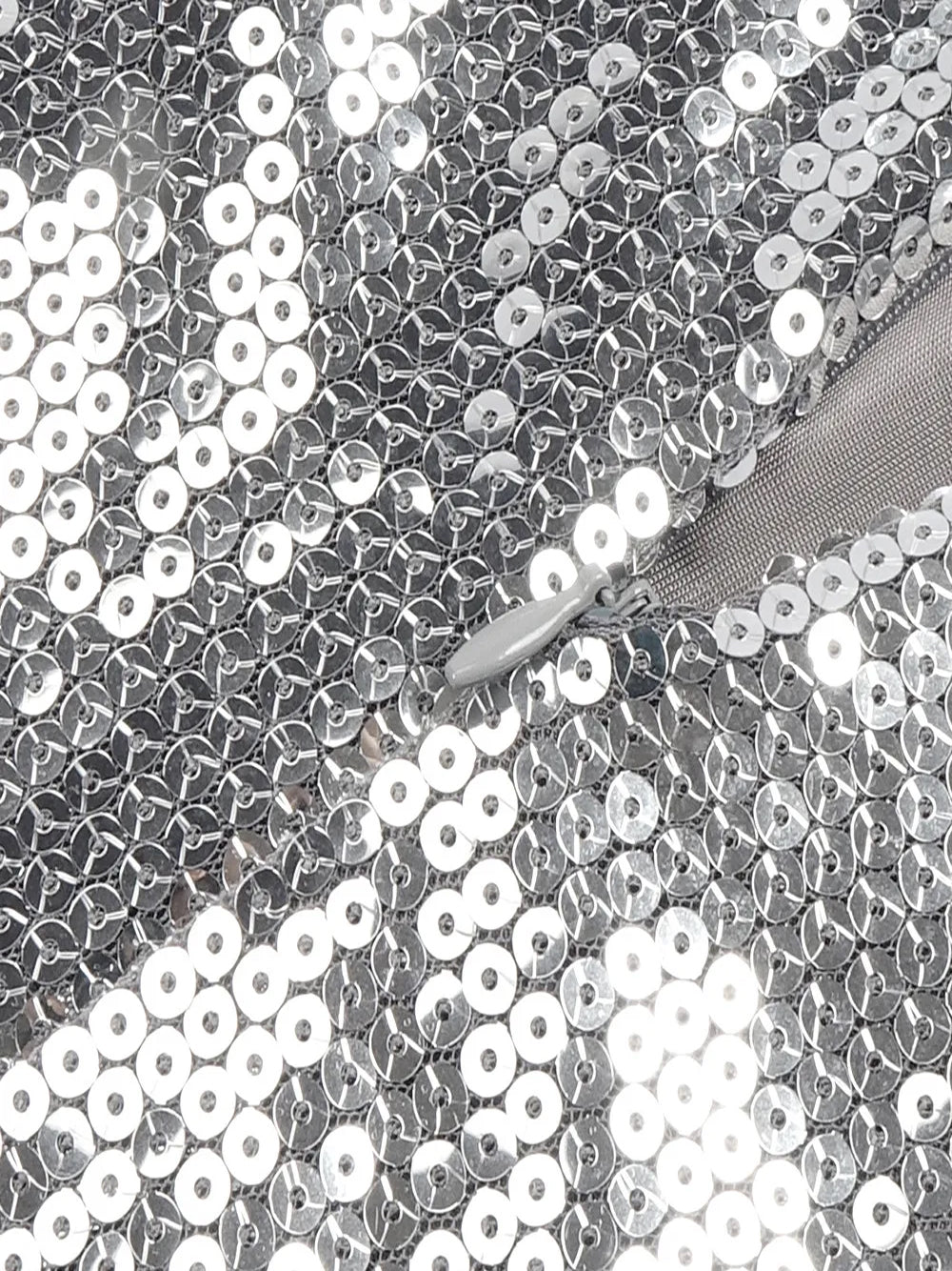 Silver Spaghetti Strap Sequin O-Ring Cutout Bodycon Mini Dress 10