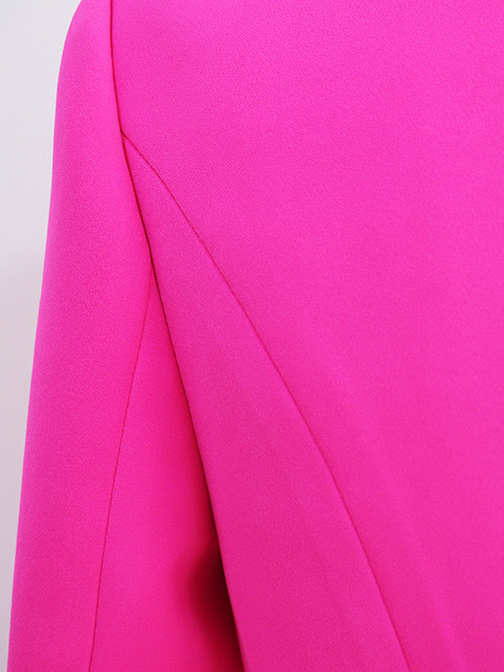 Fuchsia Shawl Lapel Gold Button Double Breasted Fitted Blazer
