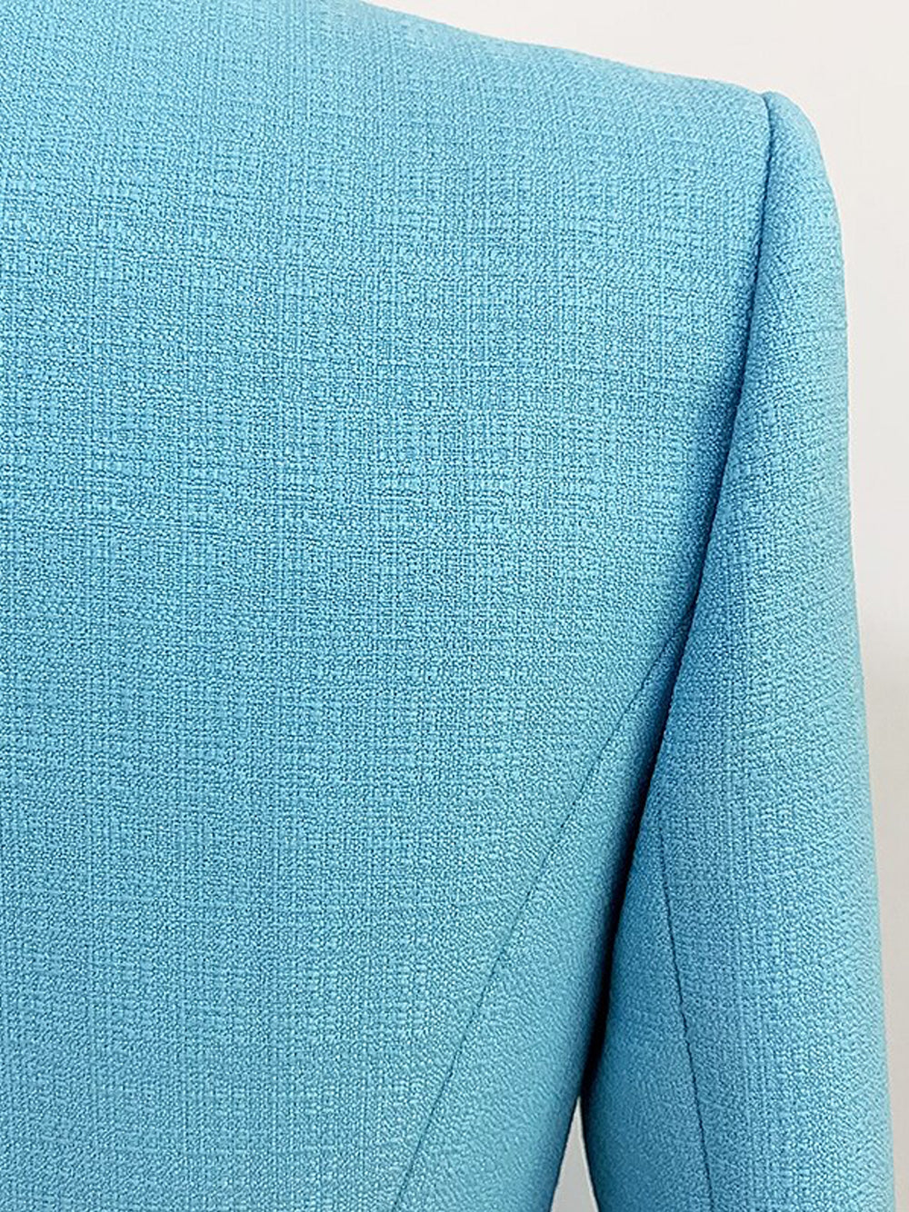 Blue Peak Lapel Gold Button Double-Breasted Tailored Blazer