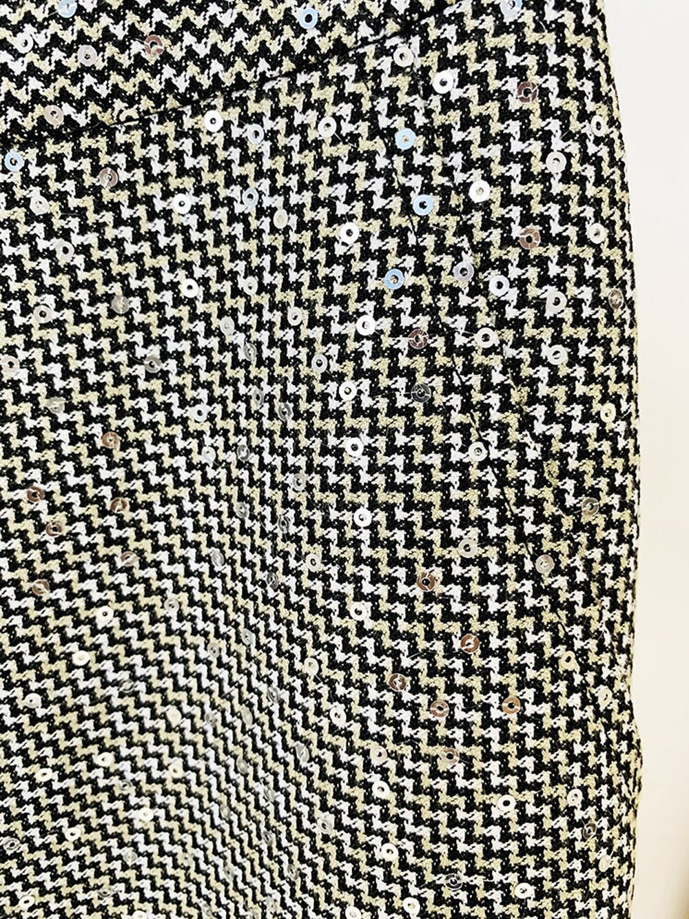 B&w Contrast Trim Tweed Blazer and Pants Set