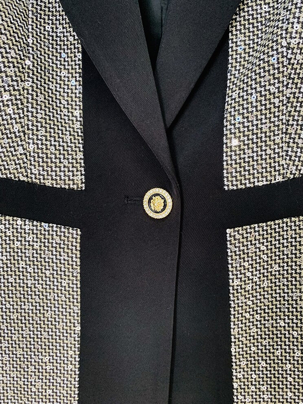 B&w Contrast Trim Tweed Blazer and Pants Set