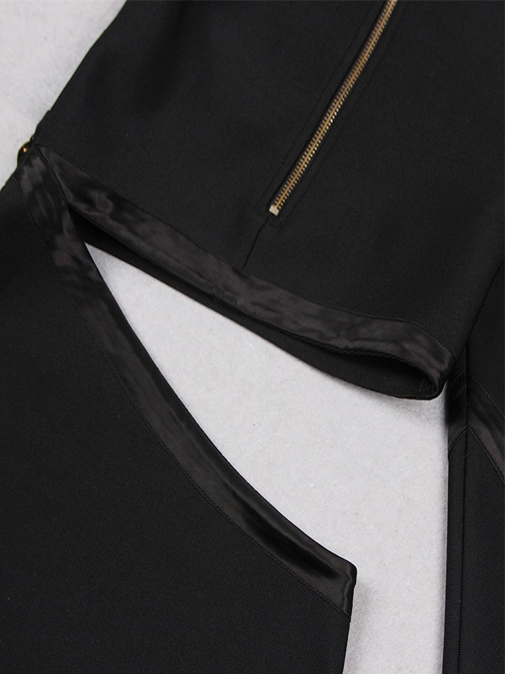 Black High Neck One Shoulder Cutout Gold Button Bodycon Mini Dress