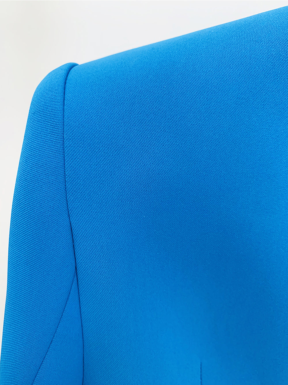 Blue Peak Lapel Single Button Blazer And Flared Pants Set 10