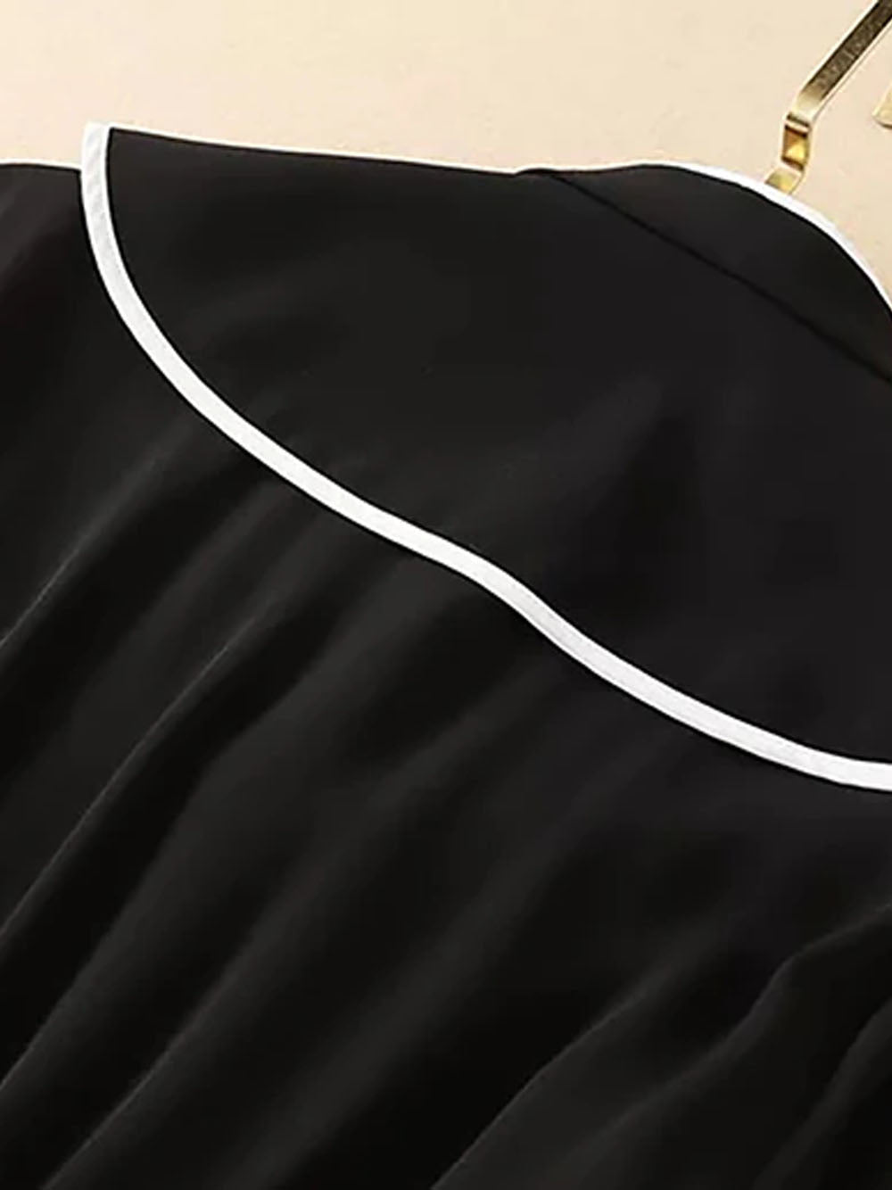 Black Tie Neck Floral Embroidered Sleeve Pleated Handkerchief Hem Maxi Dress 10