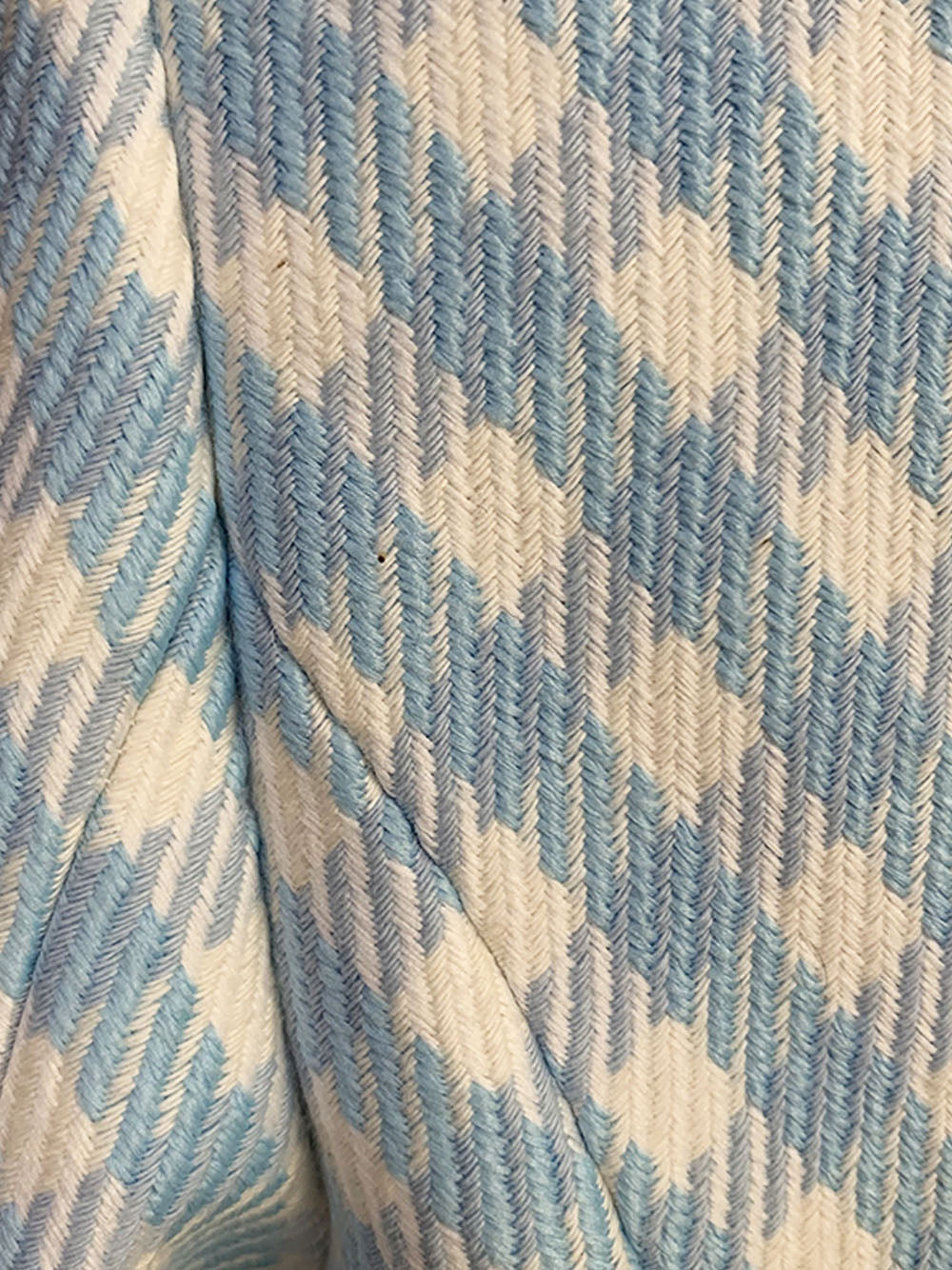 Blue Peak Lapel Double Breasted Gold Button Gingham Tweed Blazer