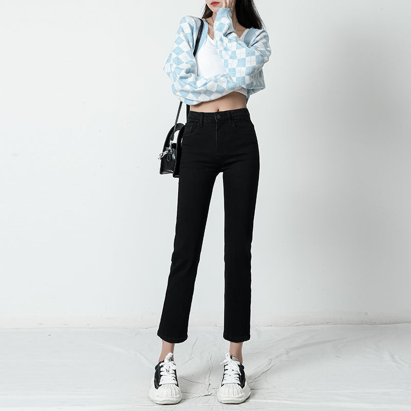 Vintage Mid Waist Elegant Skinny Jeans