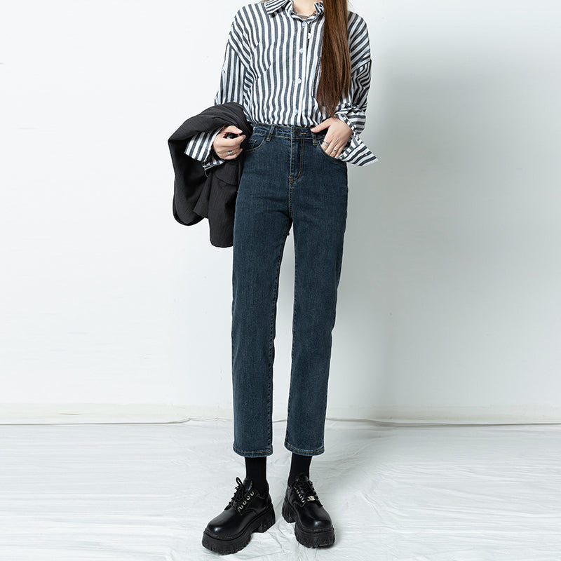 Vintage Mid Waist Elegant Skinny Jeans