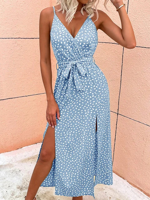 Lorena Boutique Long Summer Dress with a Floral Pattern Designer Edit