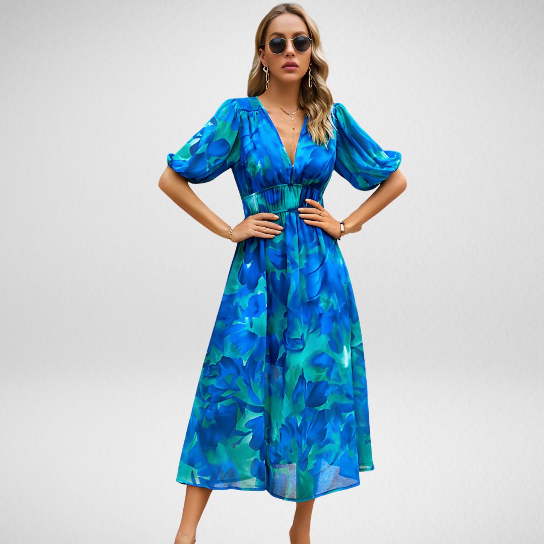 Daria Statement Dress with V Neckline Occasion Edit