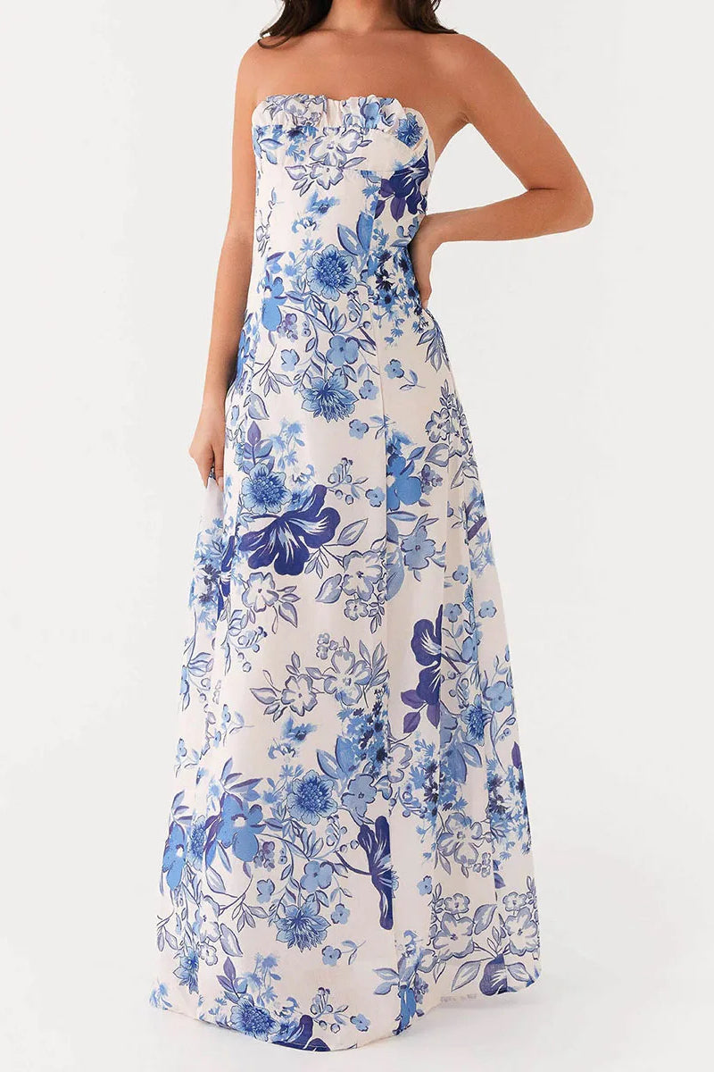 Off Shoulder Aline Maxi Floral Dress