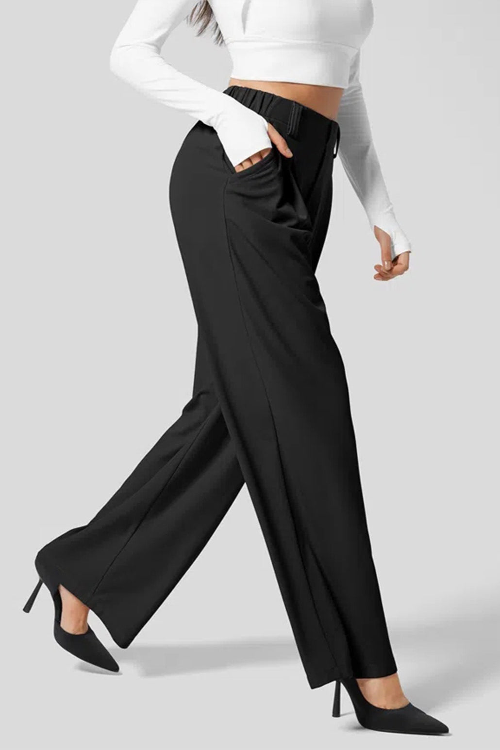 Hip Slimming Wide Leg Relaxed Knit Pants
