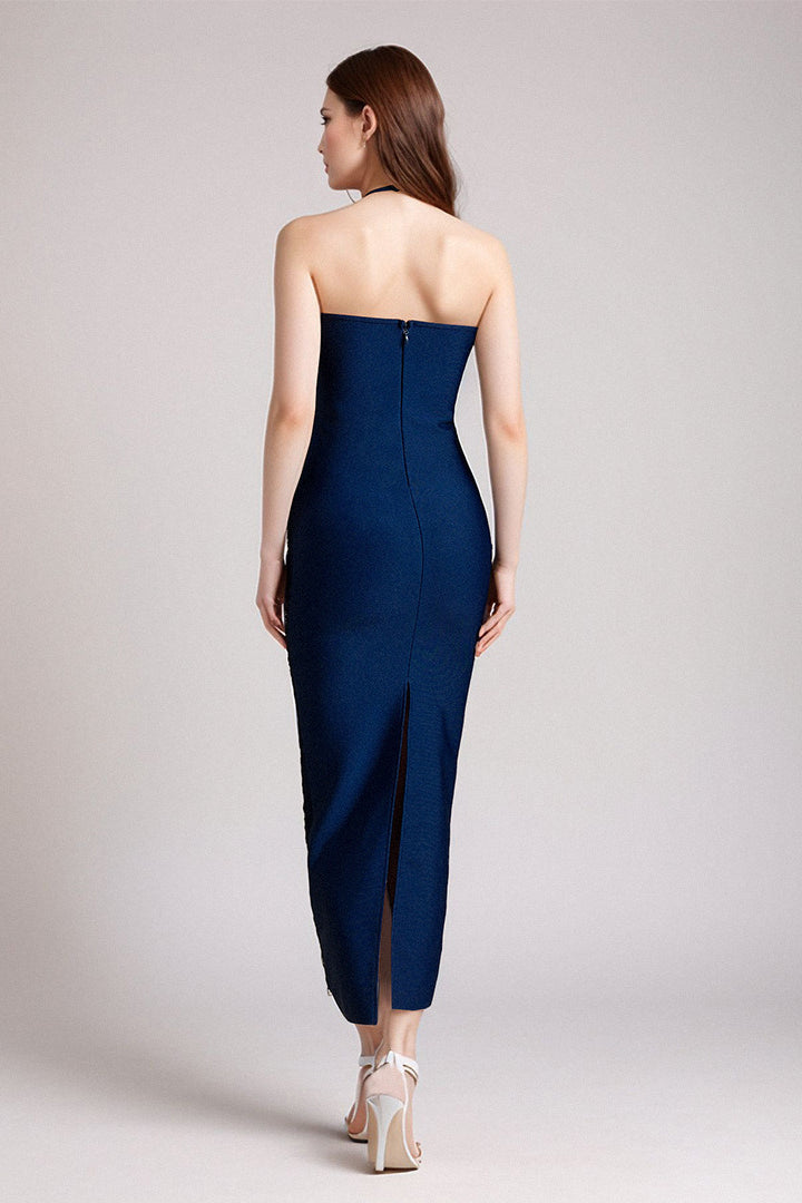 Fringe Halter High Slit Maxi Dress 7